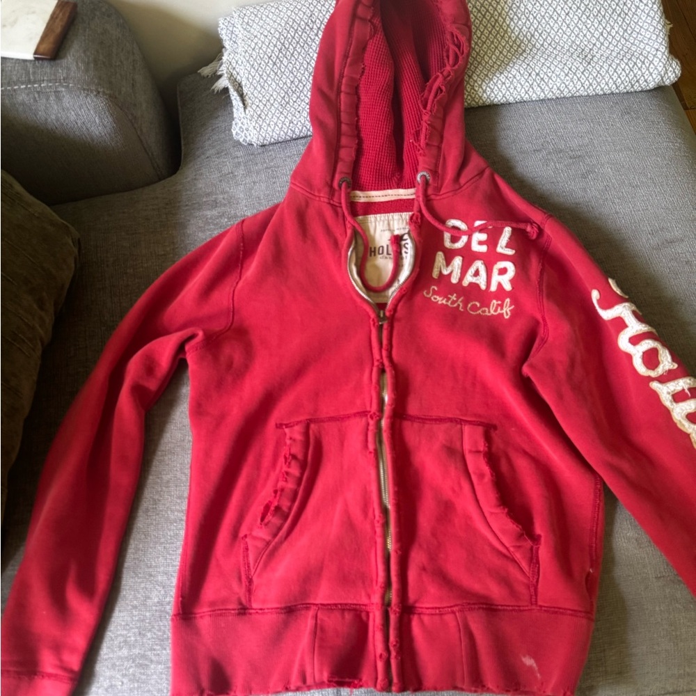 Hollister Red Sporty Jacket with Hood
